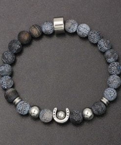 bracelet homme fer a cheval pierre onyx