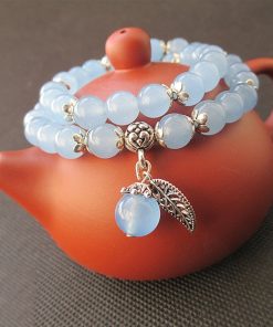 Bracelet feuille argent tibétain
