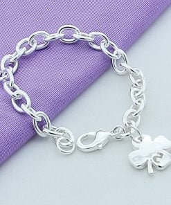 Bracelet trefle à 4 feuilles en argent