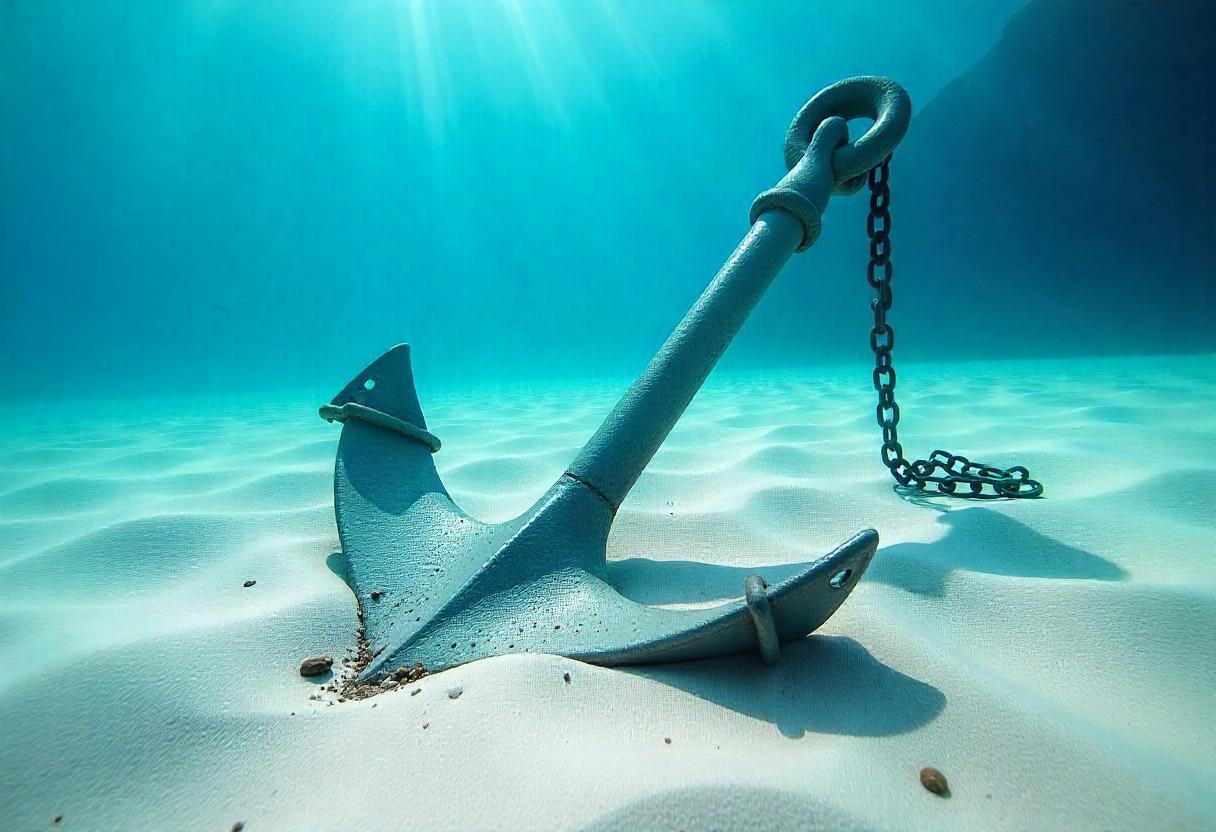 Ancre de bateau, symbole de stabilité et d'espérance